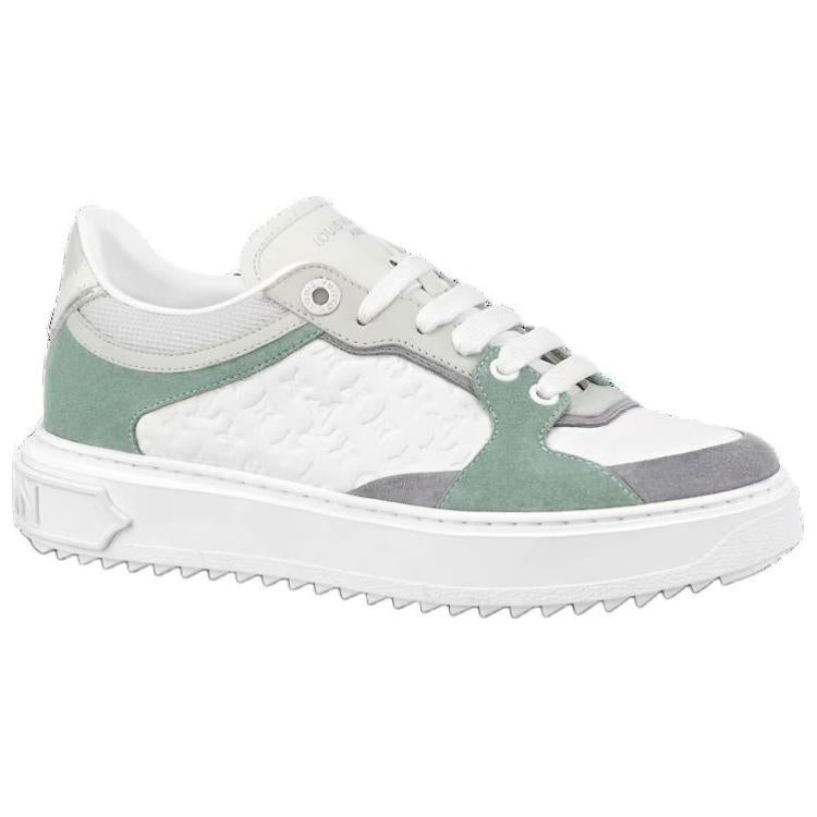 LOUIS VUITTON Time Out Sneakers 'White Mini Monogram With Green Grey' Women's