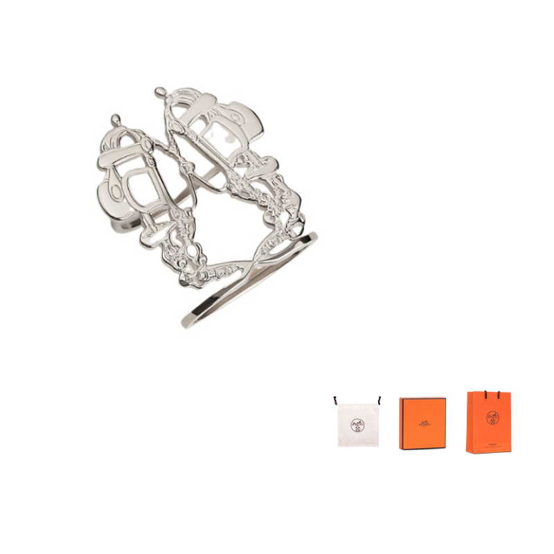 HERMES Palladium-Plated Brass Accessories Unisex Silver