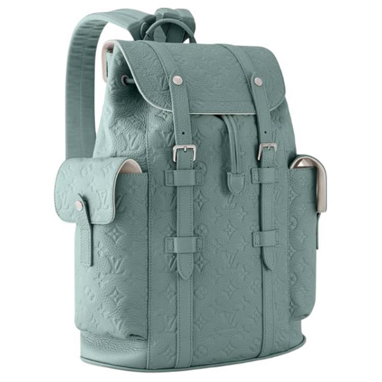 LOUIS VUITTON CHRISTOPHER Cow Leather Backpack Medium Size Men's Green