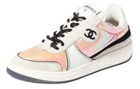 CHANEL Low Top Stylish Skateboarding Shoes Women's Light Gray