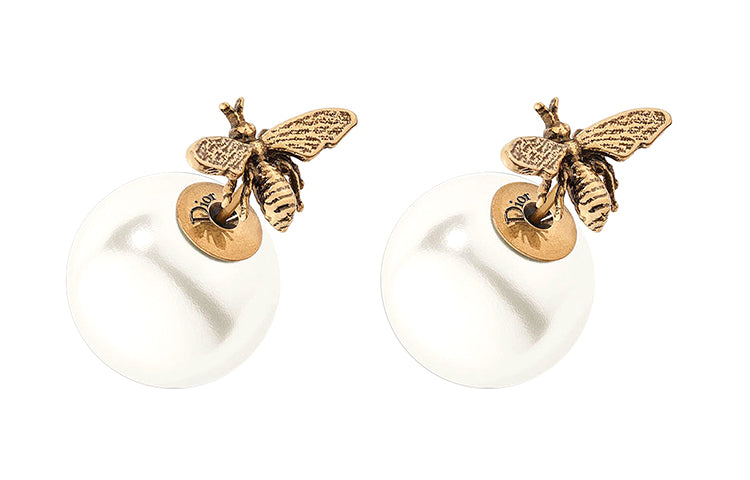 DIOR Stud Earrings Women's White