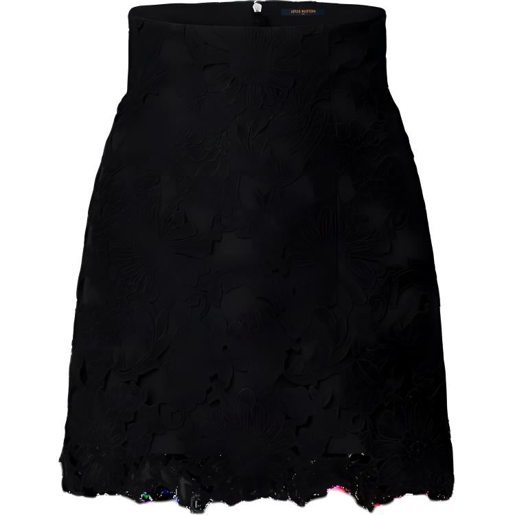 LOUIS VUITTON Floral Lace Mini Skirt
