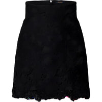 LOUIS VUITTON Floral Lace Mini Skirt