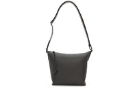 LOEWE Cubi Soft Smooth Cow Leather With Jacquard Fabric Shoulder Bag, Crossbody Bag Trumpets Men's Dark Gray