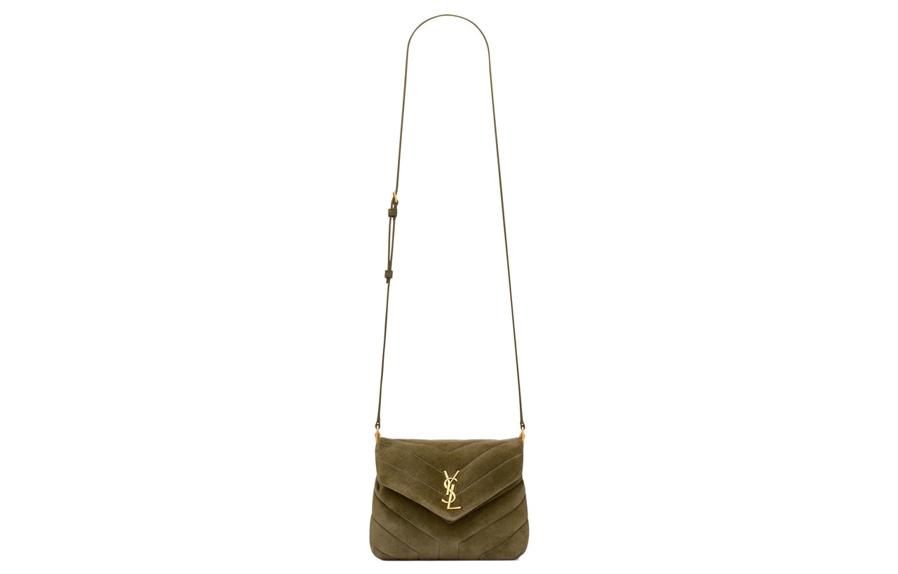SAINT LAURENT LOULOU Calfskin Crossbody Bag, Shoulder Bag Women's Roden Green
