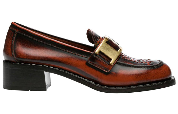 PRADA Woven 40mm Loafers 'Brown' Women's