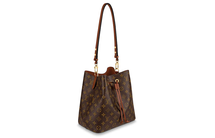 LOUIS VUITTON Coated Canvas With Leather Trim Bucket Bag, Portable Crossbody Bag, Shoulder Bag Women's