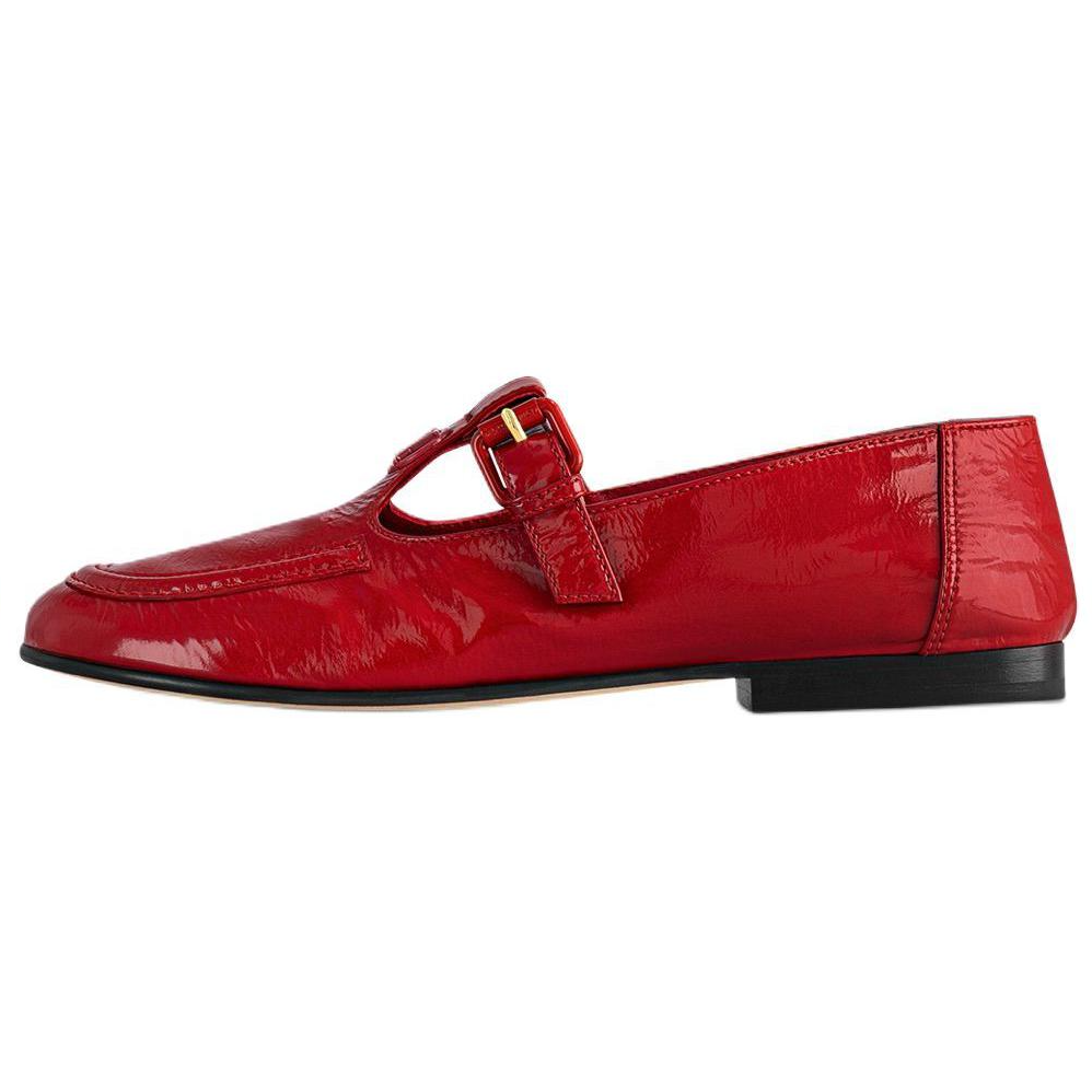 LOUIS VUITTON SOHO Flat Mary Jane Shoes Women's Red