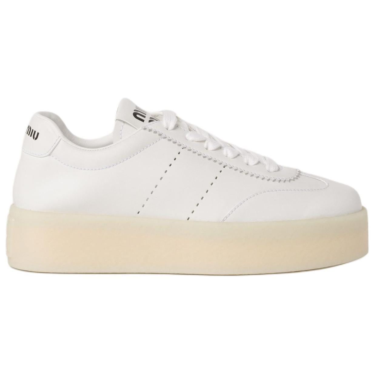 MIU MIU Low Top Skateboard Shoes Women's White