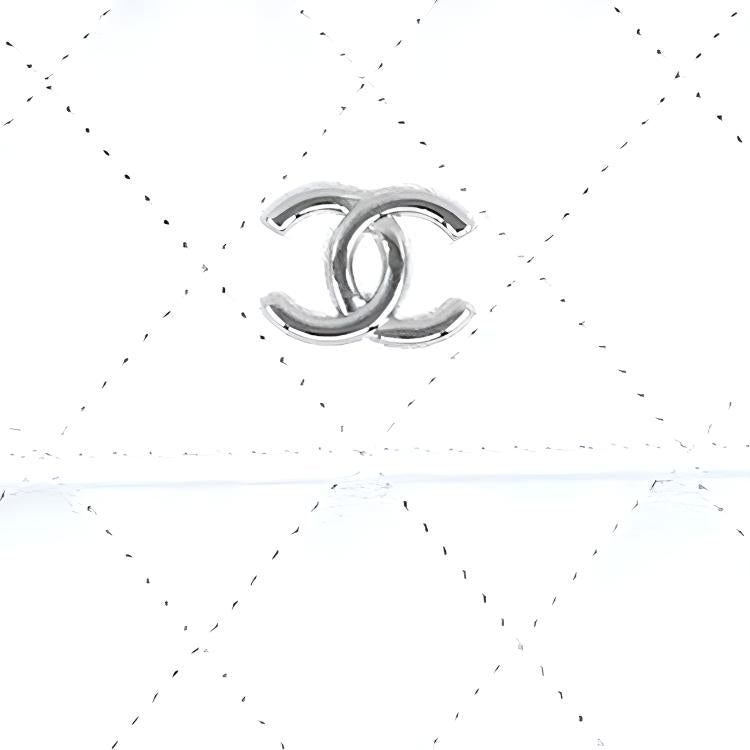 CHANEL Leather Coin Purse Regular Women's White