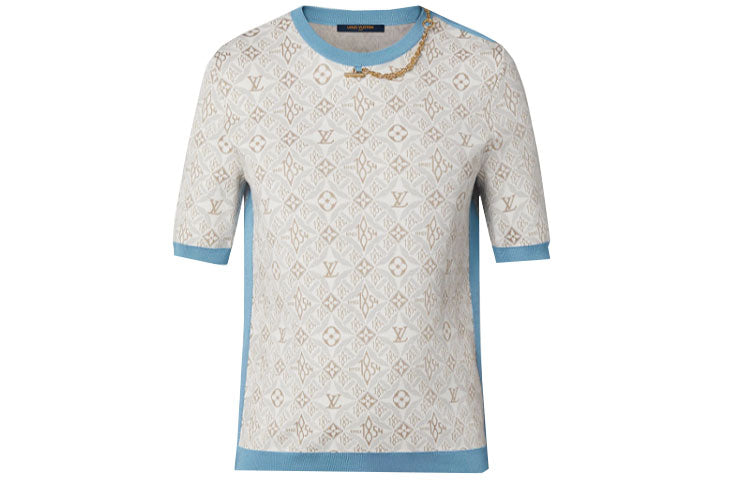 LOUIS VUITTON Since 1854 Contrast Trim Knit Top