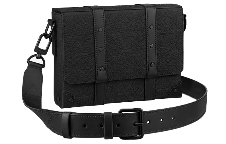 LOUIS VUITTON Trunk Cow Leather Soft Box Small Square Bag, Messenger Bag, Shoulder Bag, Crossbody Bag Men's Black