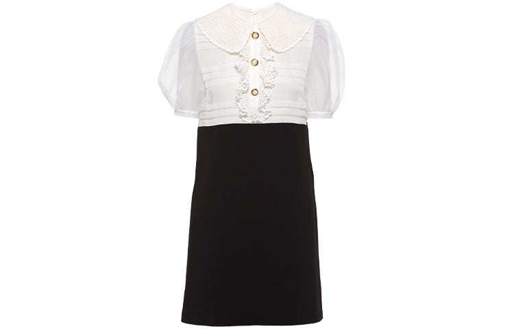 MIU MIU FW21 Short Sleeved Dress Women's Black White