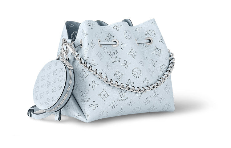 LOUIS VUITTON Bella Cow Leather Bucket Bag Handbag Shoulder Bag Crossbody Bag Regular Women's Blue