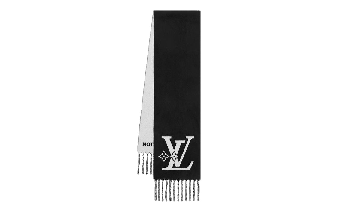 LOUIS VUITTON Knit Scarves Unisex Black White