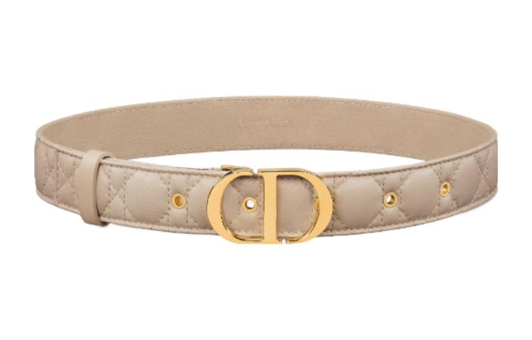 DIOR Logo Design Pin Buckle Leather Belts Women's Beige Width 3CM