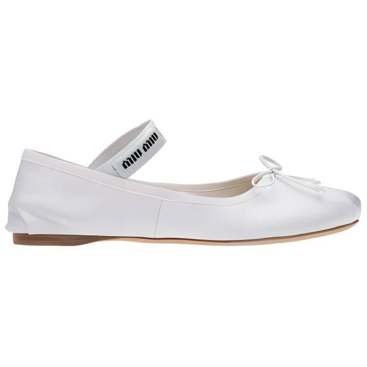 MIU MIU Logo-strap Ballerina Shoes