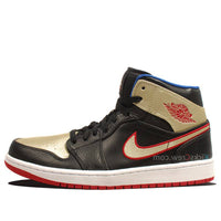 Air Jordan 1 Mid 'Black Gold Red' 554724-013