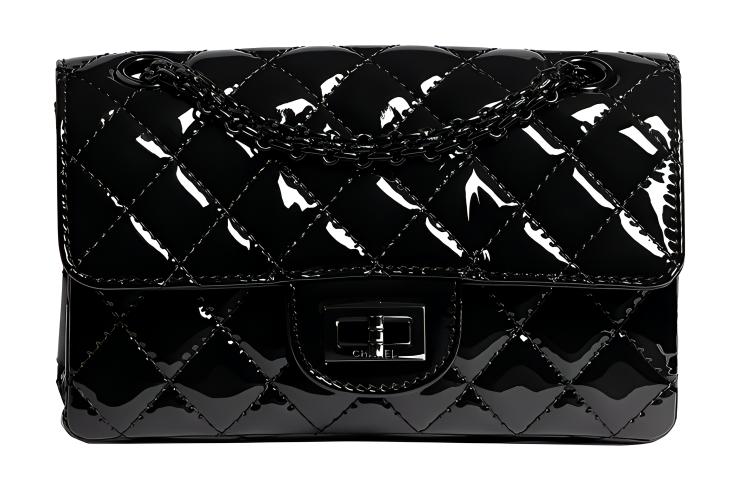 CHANEL So Black2.55 Calfskin Mouth Cover Bag Crossbody Bag Chain Bag Shoulder Bag Women's Black
