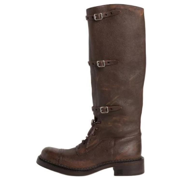 MIU MIU New Year Collection Knee-high Boots 3.5cm Women's Brown