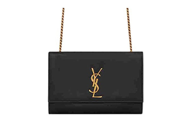 SAINT LAURENT KATE Cow Leather Double Sided Chain Crossbody Bag, Shoulder Bag Women's Black