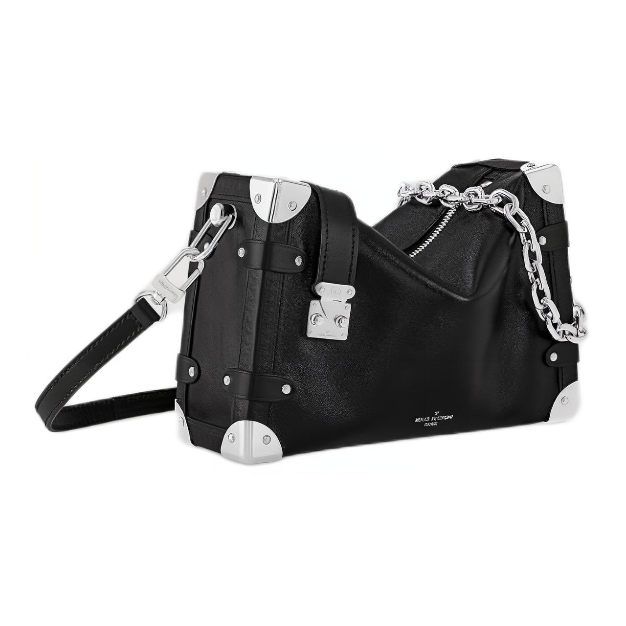 LOUIS VUITTON Cow Leather Shoulder Bag Crossbody Bag Medium Size Women's Black