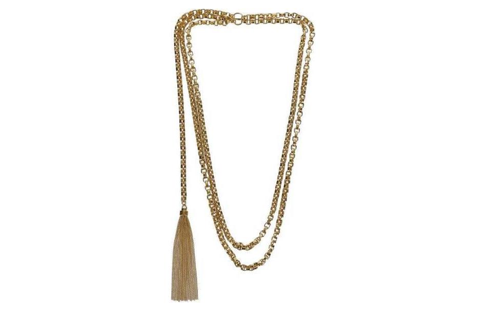 SAINT LAURENT Brass Metal Necklaces Women's Gold