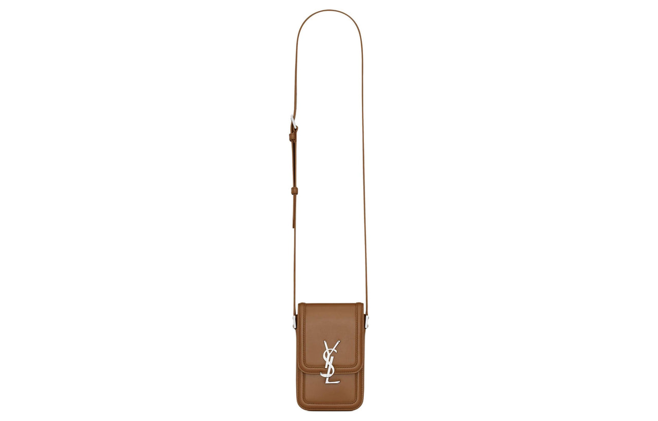 SAINT LAURENT SOLFERINO Cow Leather Crossbody Bag, Shoulder Bag Men's Fox Color