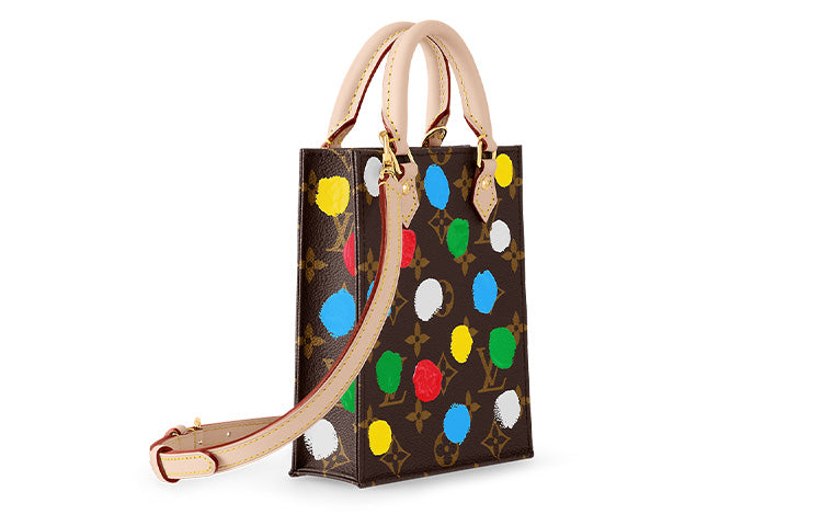 LOUIS VUITTON Yayoi Kusama Collaboration Petit Sac Plat Coated Canvas Tote Bag Shopping Bag Handbag Women's Multicolor