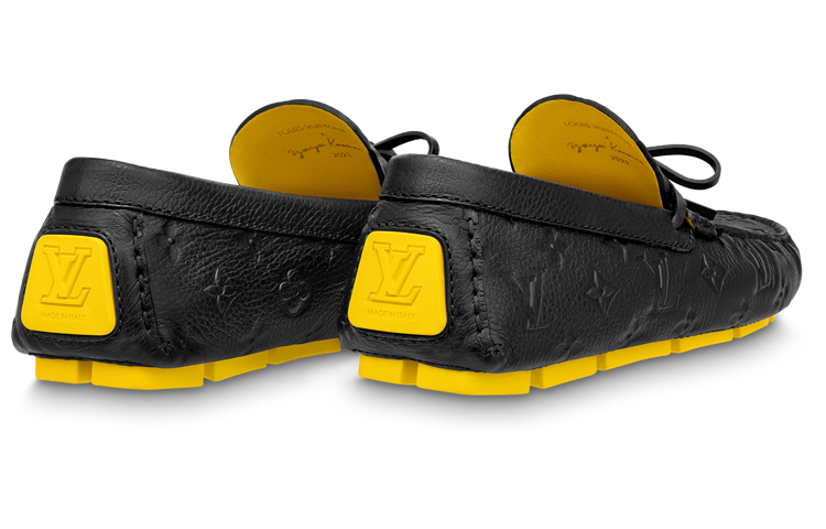 LOUIS VUITTON X Yayoi Kusama Moccasin Shoes 'Black Monogram With Yellow'