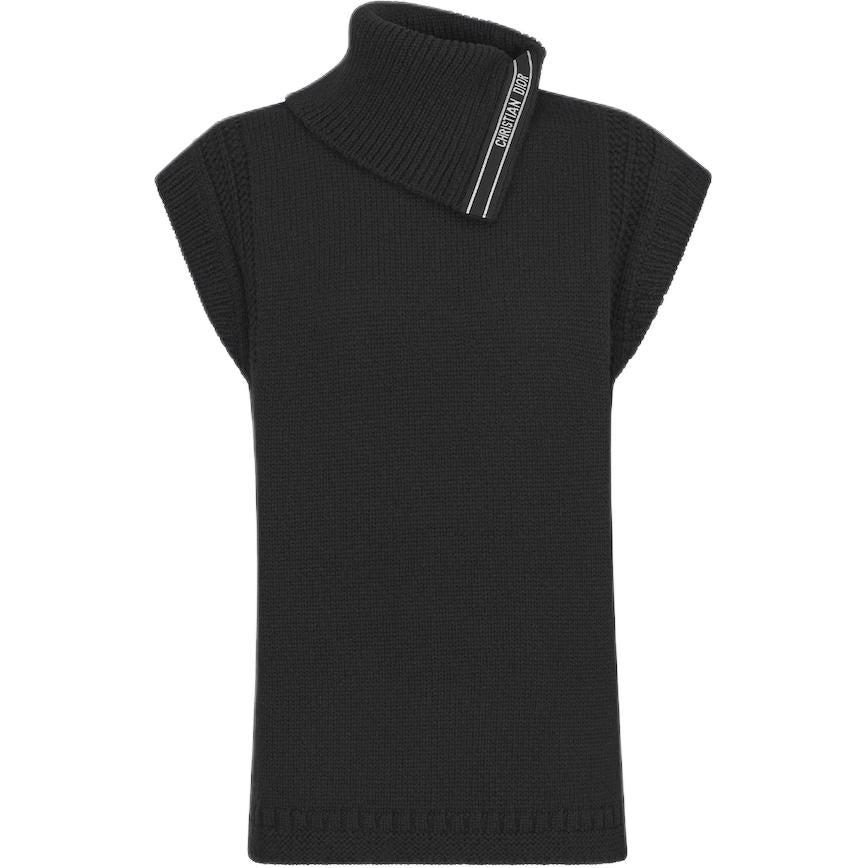 DIOR Stand Collar Sleeveless Sweater Sweater Women's Black