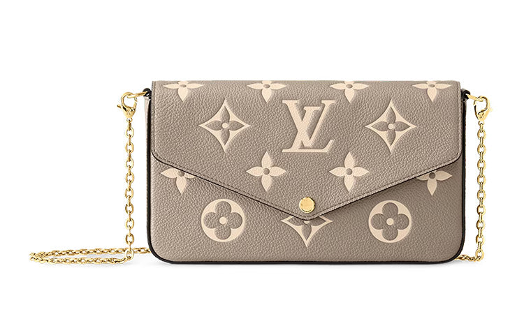 LOUIS VUITTON Louis Vuitton Pochette Felicie Grained Calfskin 3 in 1 Portable Crossbody Bag, Shoulder Bag Women's