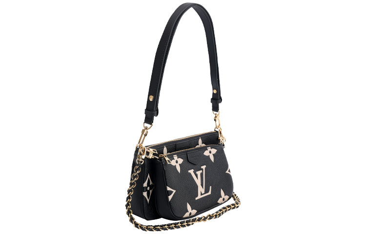 LOUIS VUITTON Multi Pochette Monogram Empreinte Bi-color Black
