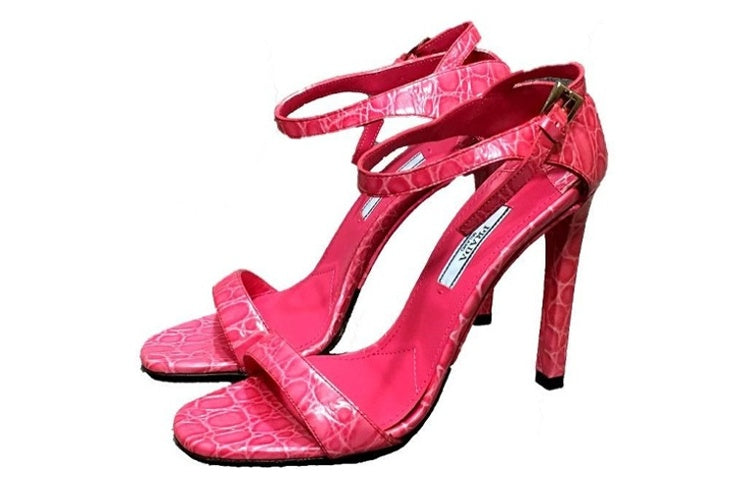 PRADA One Strap Sandals Women's Rose Red