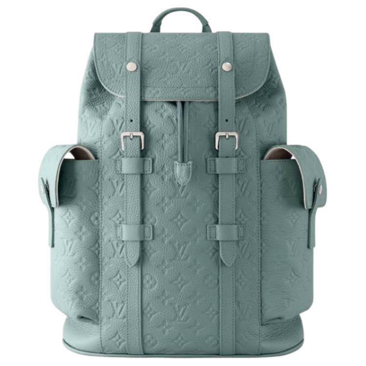 LOUIS VUITTON CHRISTOPHER Cow Leather Backpack Medium Size Men's Green