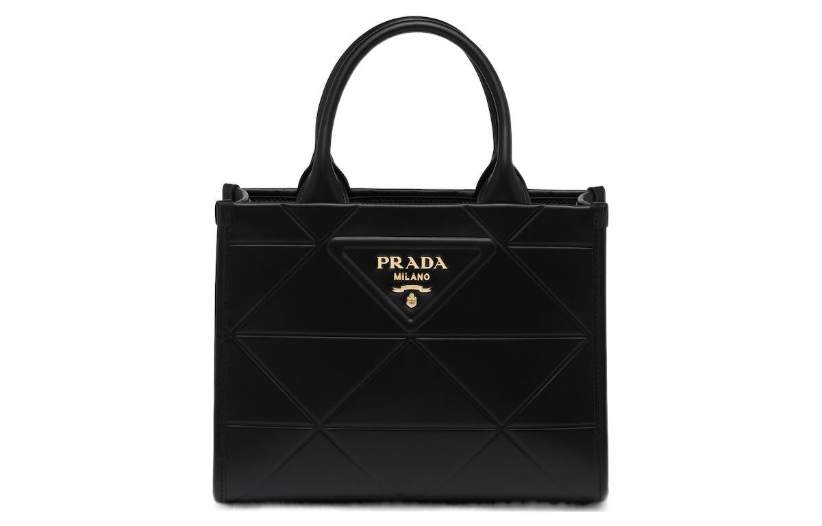 PRADA Symbole Leather Shoulder Bag, Crossbody Bag, Handbag Trumpets Women's Black