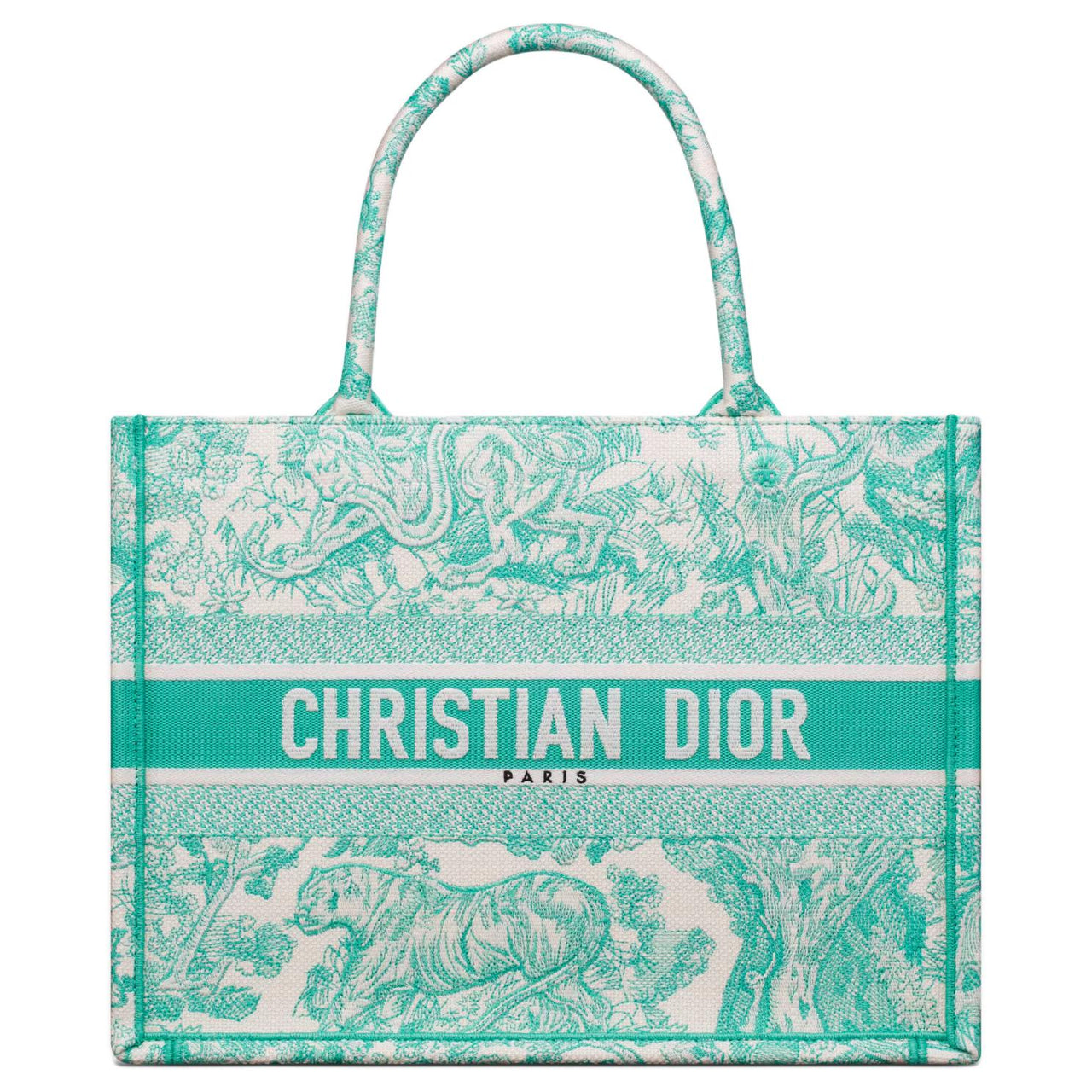 DIOR BookToteDIORIVIERA Embroidery Totes Handbags Medium Size Women's Mint Green