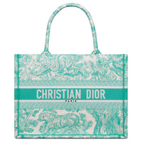 DIOR BookToteDIORIVIERA Embroidery Totes Handbags Medium Size Women's Mint Green