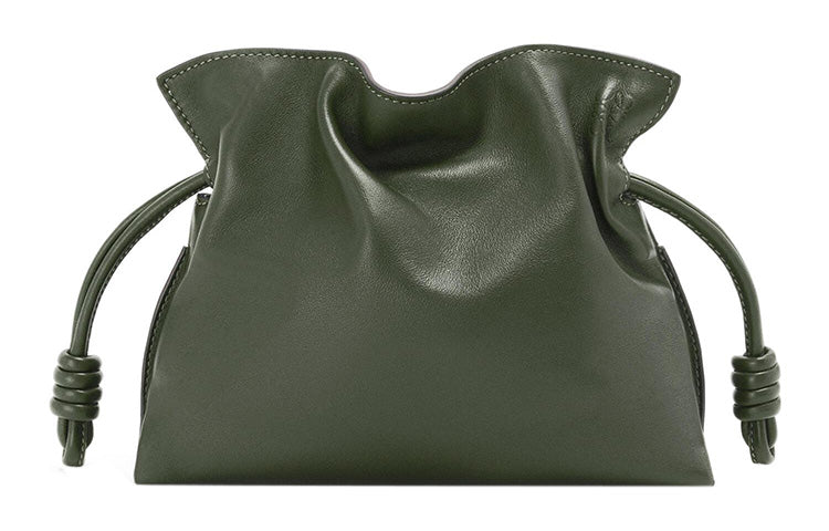 LOEWE Calfskin One Shoulder Crossbody Clutch Mini Women's Khaki Green