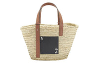 LOEWE Totoro, Collaboration Palm Leaf With Calfskin Basket Handbag Trumpets Women's Natural & Black