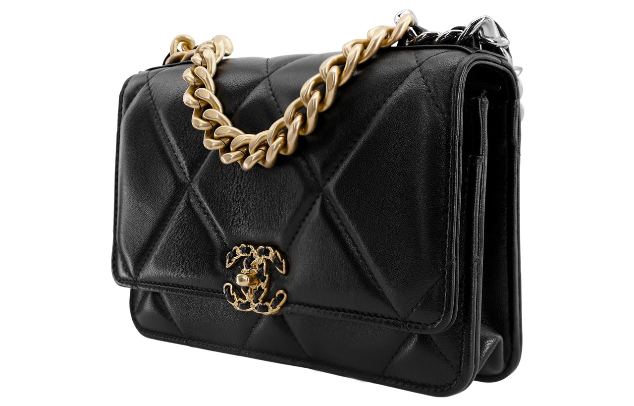 CHANEL 19Bag Sheepskin Chain Bag Shoulder Bag Crossbody Bag Regular Women's Black