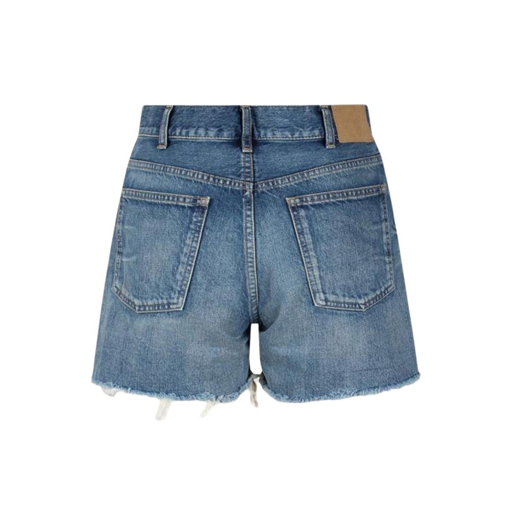 CELINE Skate Electric Sky Wash Denim Shorts Electric Sky