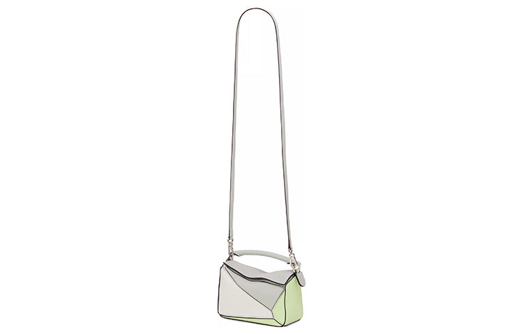 LOEWE Puzzle Cow Leather Puzzle Bag Handbag Shoulder Bag Crossbody Bag Mini Women's Smoke Gray/Light Cyan