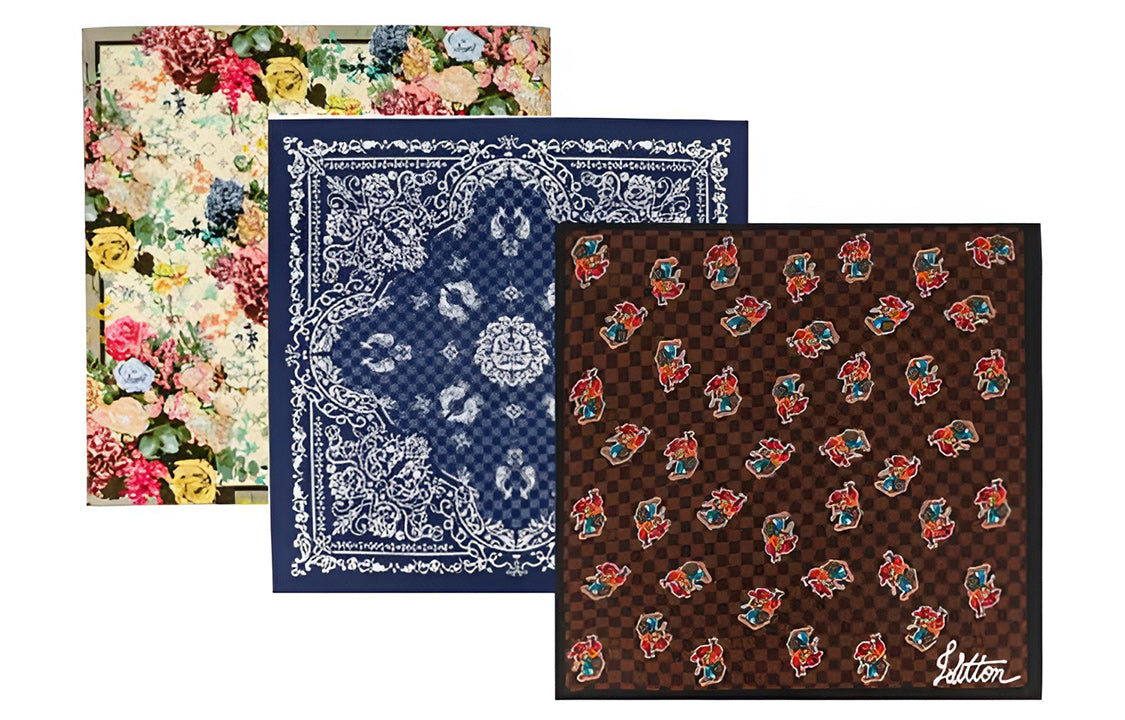 LOUIS VUITTON Silk Scarf Unisex Multicolor/Blue/Brown