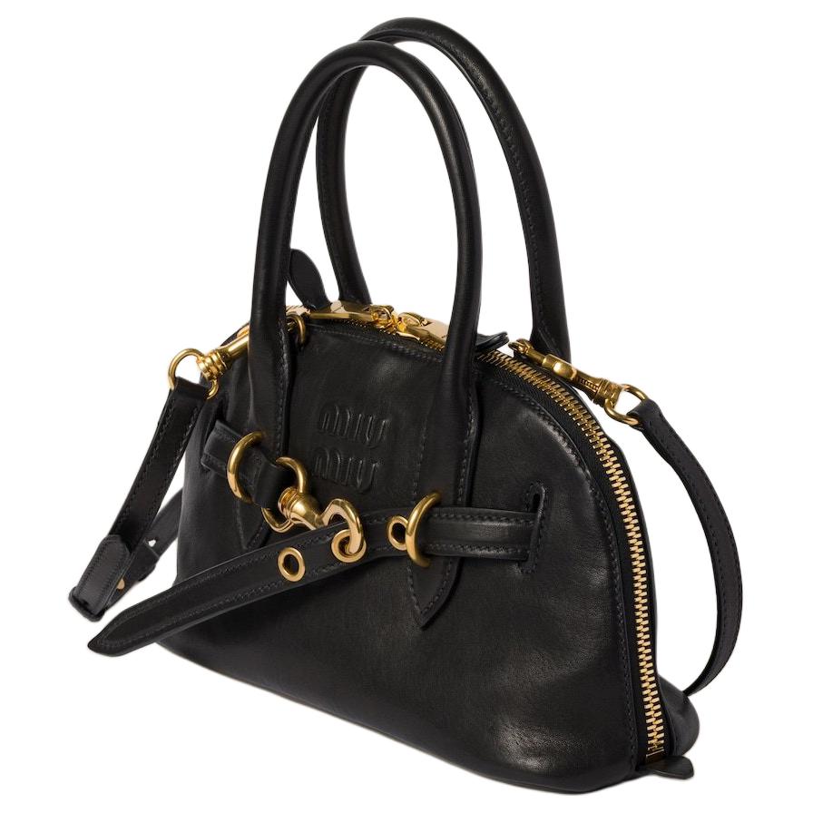 MIU MIU Nappa Leather Shoulder Bag, Crossbody Bag, Handbag Regular Women's Black