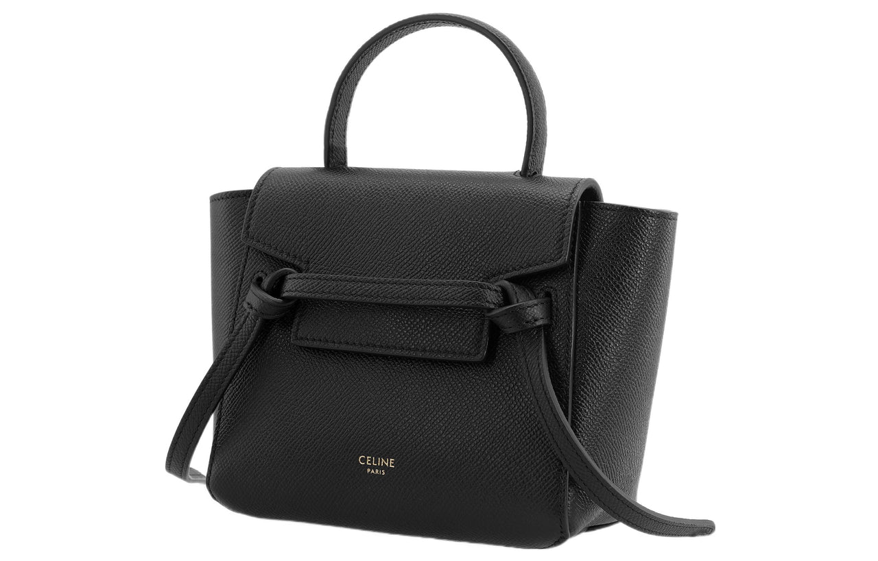 CELINE Cow Leather Catfish Bag, Handbag, Shoulder Bag, Crossbody Bag, Handbag Pico Women's Black
