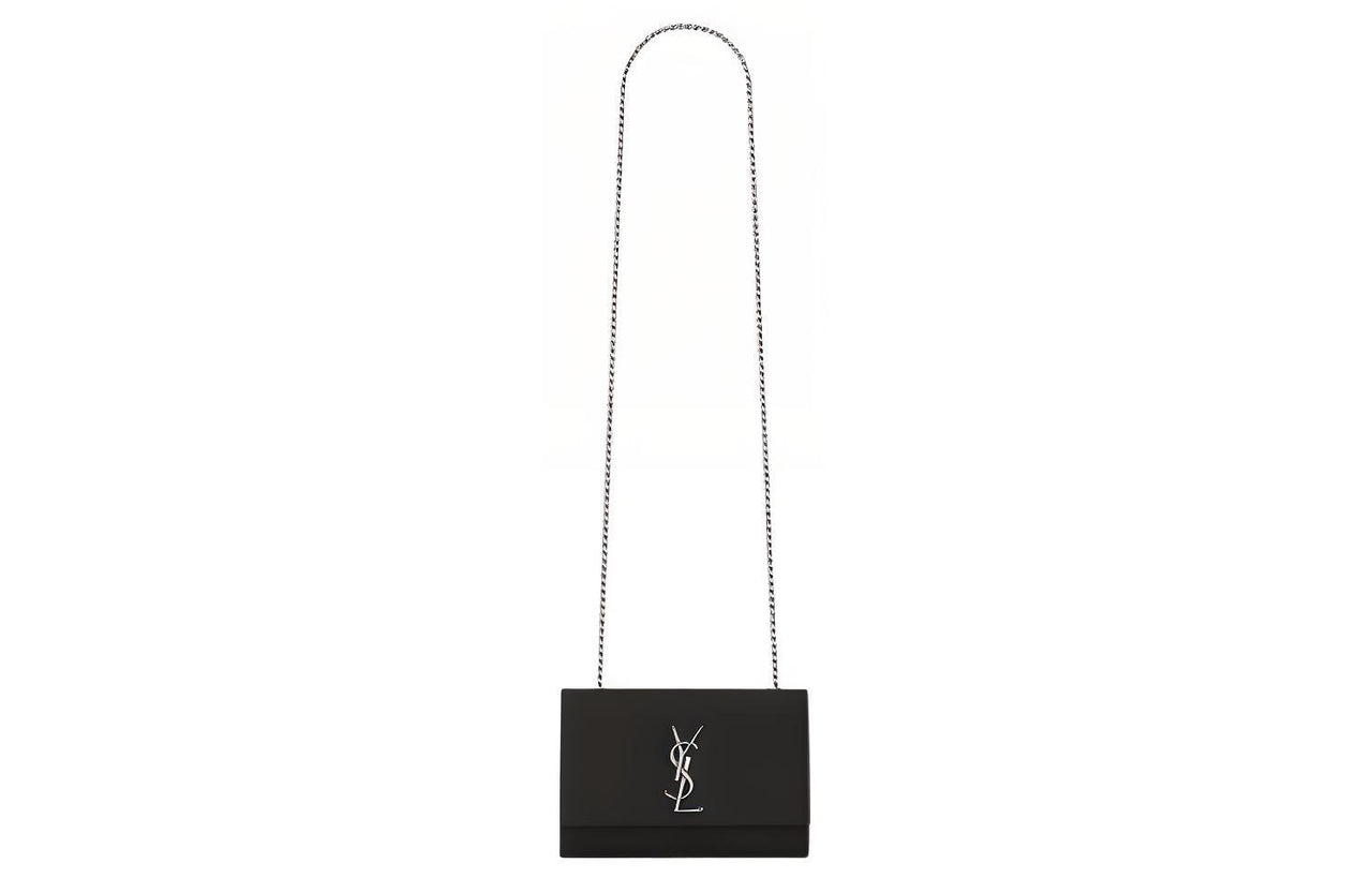 SAINT LAURENT KATE Grained Embossed Cow Leather Chain Bag Shoulder Bag Crossbody Bag Women's Black