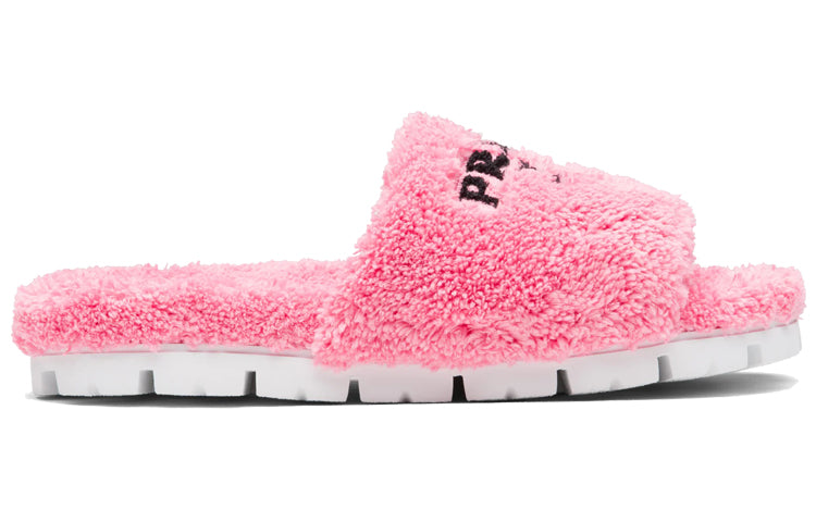 PRADA Terry Cloth Slides Petal Pink Women's