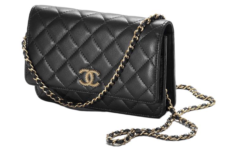 CHANEL WOC Sheepskin Shoulder Bag, Crossbody Bag Women's Black
