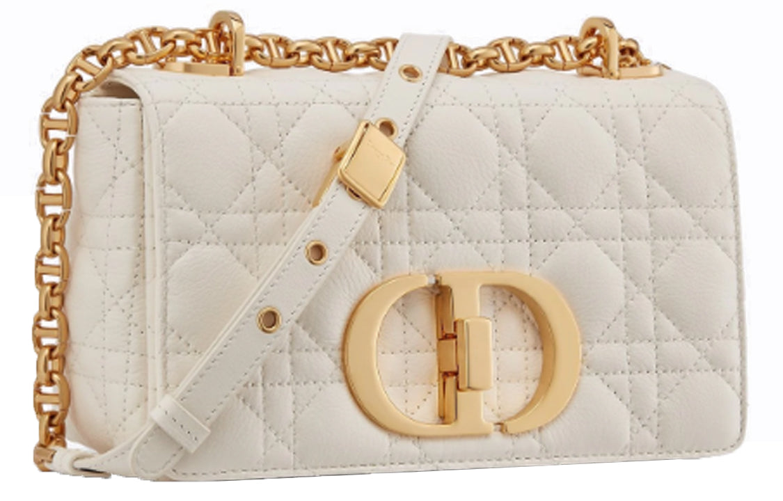 DIOR Caro Soft Calfskin Crossbody Bag, Shoulder Bag Women's White